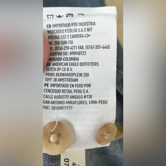 American Eagle Fit Flare Blue Chambray Denim Dress Long Sleeve Button Up Size S - Picture 9 of 10